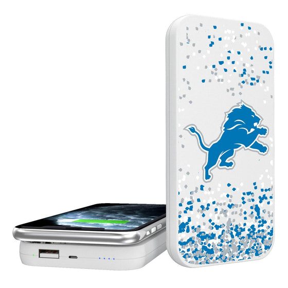 Detroit Lions Confetti 5000mAh Portable Wireless Charger-0