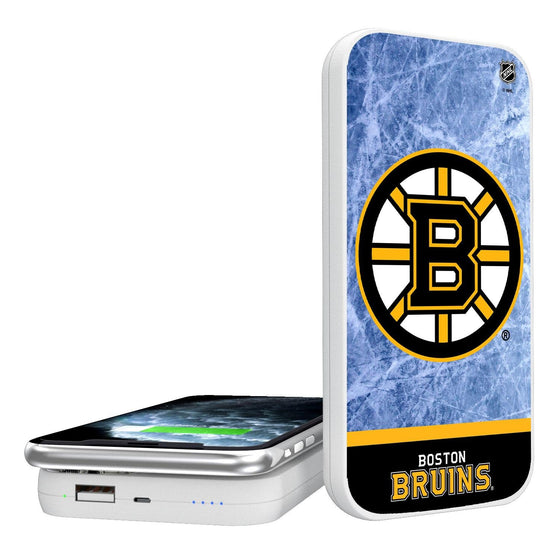 Boston Bruins Ice Wordmark 5000mAh Portable Wireless Charger-0