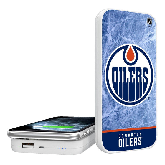 Edmonton Oilers Ice Wordmark 5000mAh Portable Wireless Charger-0