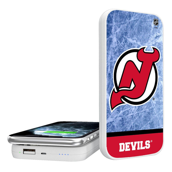 New Jersey Devils Ice Wordmark 5000mAh Portable Wireless Charger-0