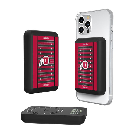 Utah Utes Football Field Wireless Mag Power Bank-0