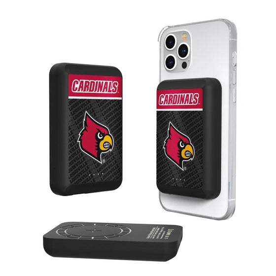 Louisville Cardinals Endzone Plus Wireless Mag Power Bank-0