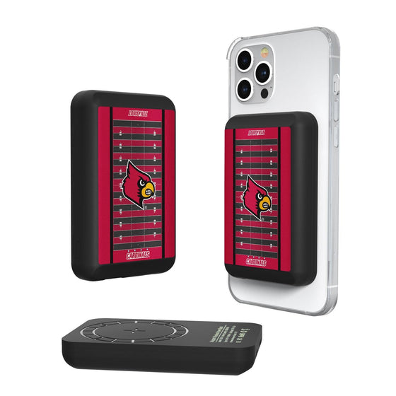 Louisville Cardinals Football Field Wireless Mag Power Bank-0