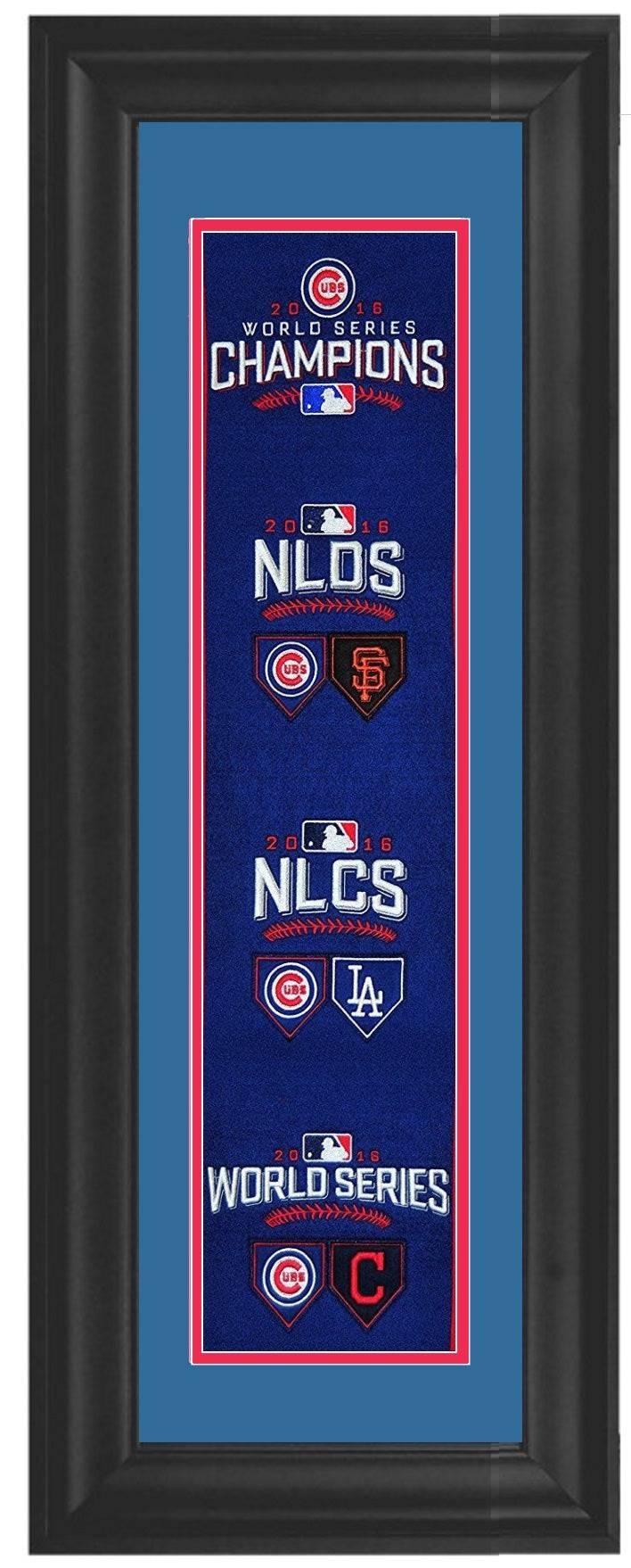 Chicago Cubs Road to the 2016 World Series Framed Heritage Banner 12x34 - 757 Sports Collectibles