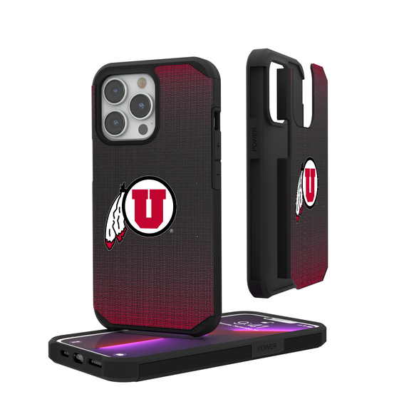 Utah Utes Linen Rugged Phone Case-0