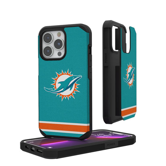 Miami Dolphins Stripe Rugged Case - 757 Sports Collectibles