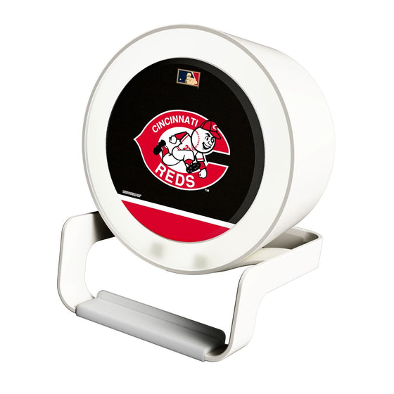Cincinnati Reds 1978-1992 - Cooperstown Collection Solid Wordmark Night Light Charger and Bluetooth Speaker - 757 Sports Collectibles