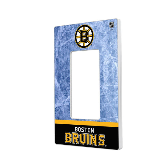 Boston Bruins Ice Wordmark Hidden-Screw Light Switch Plate-1