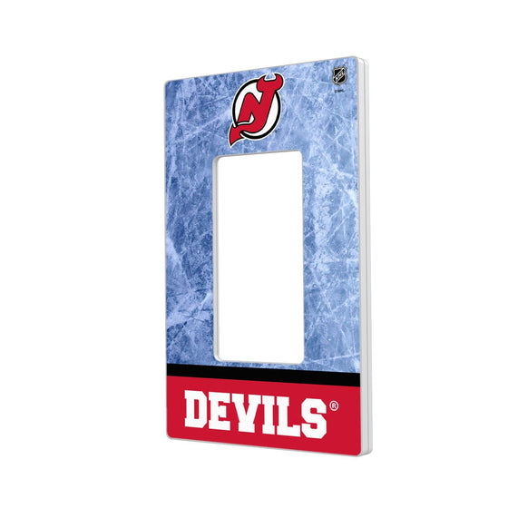 New Jersey Devils Ice Wordmark Hidden-Screw Light Switch Plate-1