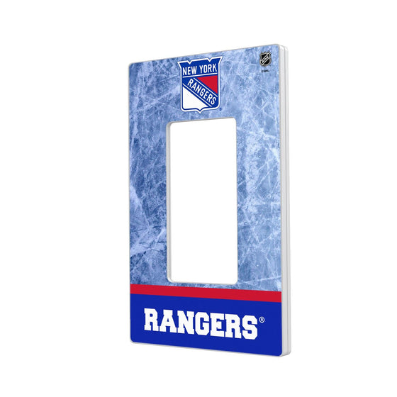 New York Rangers Ice Wordmark Hidden-Screw Light Switch Plate-1
