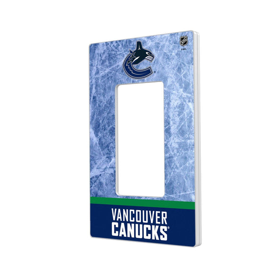 Vancouver Canucks Ice Wordmark Hidden-Screw Light Switch Plate-1