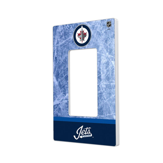 Winnipeg Jets Ice Wordmark Hidden-Screw Light Switch Plate-1