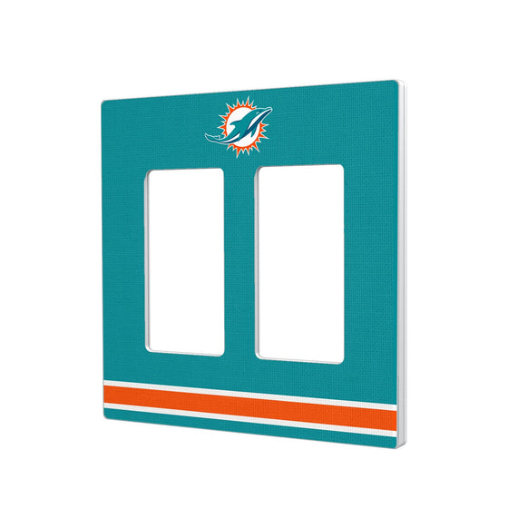 Miami Dolphins Stripe Hidden-Screw Light Switch Plate - 757 Sports Collectibles