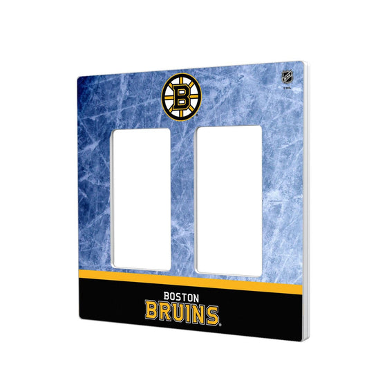 Boston Bruins Ice Wordmark Hidden-Screw Light Switch Plate-3
