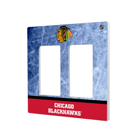 Chicago Blackhawks Ice Wordmark Hidden-Screw Light Switch Plate-3
