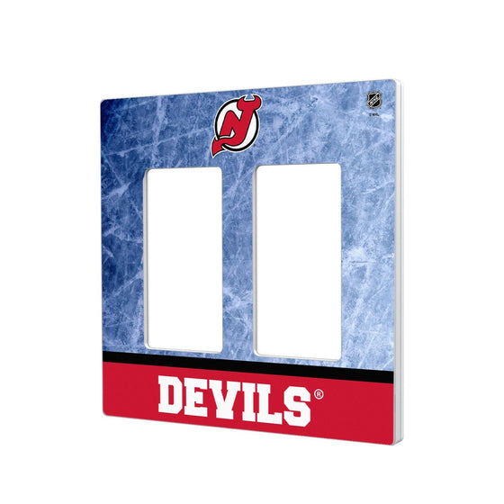New Jersey Devils Ice Wordmark Hidden-Screw Light Switch Plate-3