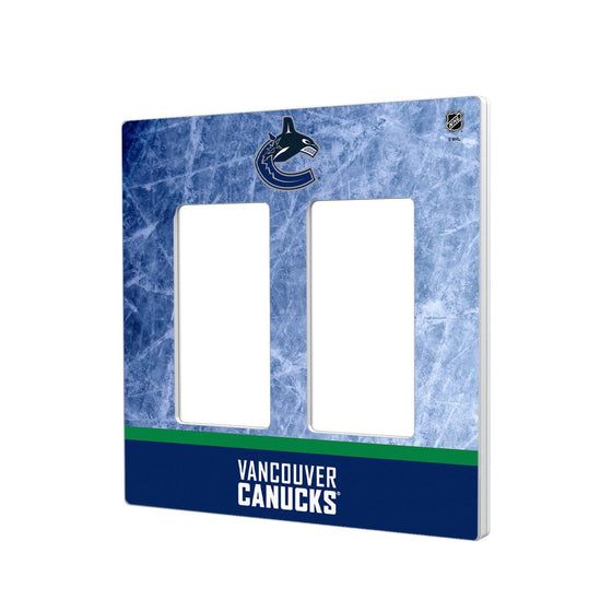 Vancouver Canucks Ice Wordmark Hidden-Screw Light Switch Plate-3
