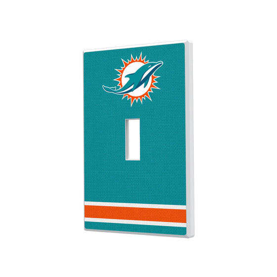 Miami Dolphins Stripe Hidden-Screw Light Switch Plate - 757 Sports Collectibles