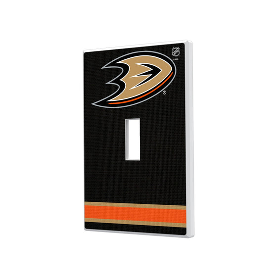 Anaheim Ducks Stripe Hidden-Screw Light Switch Plate-0