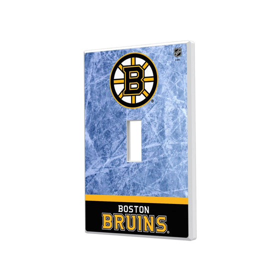 Boston Bruins Ice Wordmark Hidden-Screw Light Switch Plate-0