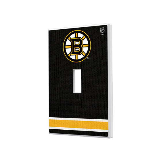 Boston Bruins Stripe Hidden-Screw Light Switch Plate-0