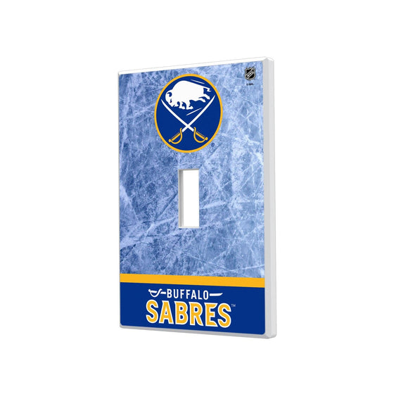 Buffalo Sabres Ice Wordmark Hidden-Screw Light Switch Plate-0