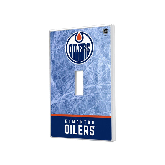 Edmonton Oilers Ice Wordmark Hidden-Screw Light Switch Plate-0