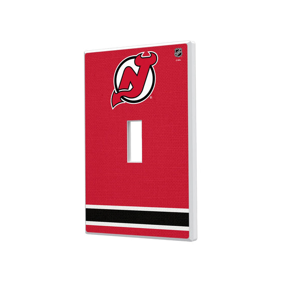 New Jersey Devils Stripe Hidden-Screw Light Switch Plate-0
