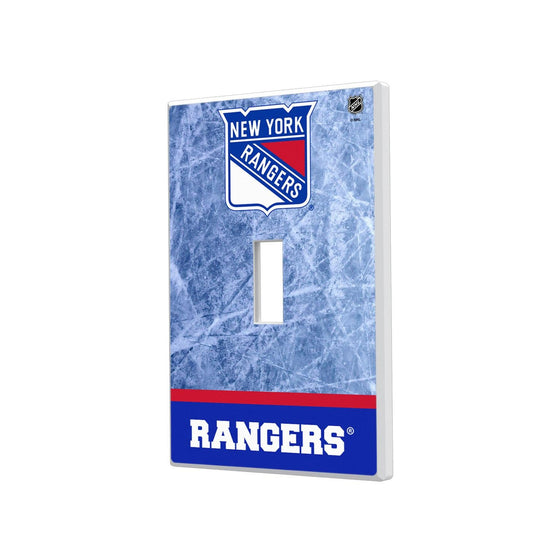 New York Rangers Ice Wordmark Hidden-Screw Light Switch Plate-0