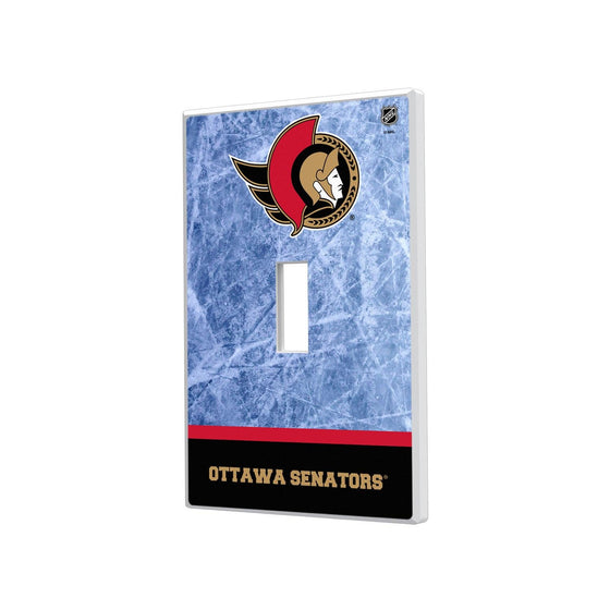 Ottawa Senators Ice Wordmark Hidden-Screw Light Switch Plate-0