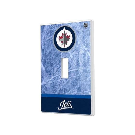 Winnipeg Jets Ice Wordmark Hidden-Screw Light Switch Plate-0