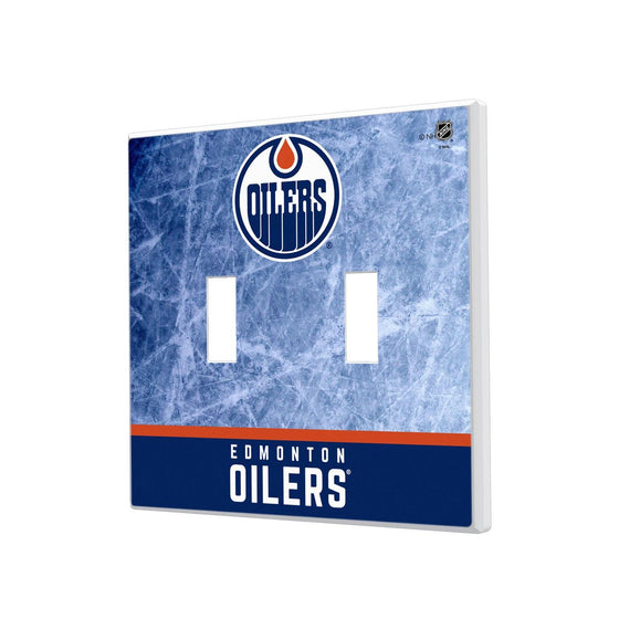 Edmonton Oilers Ice Wordmark Hidden-Screw Light Switch Plate-2