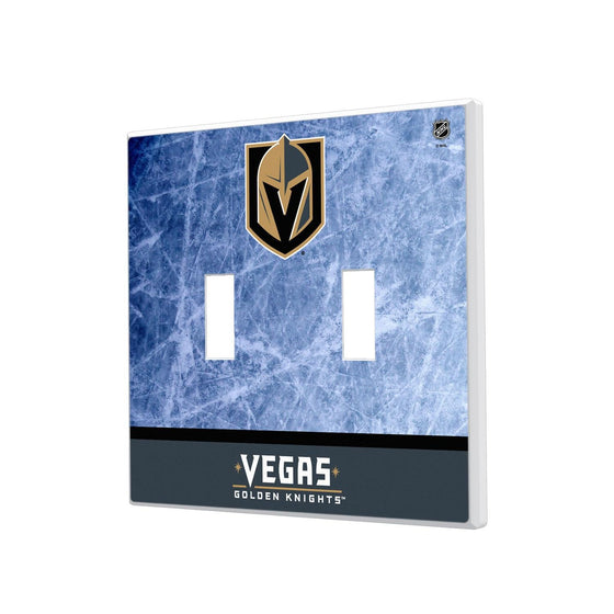 Vegas Golden Knights Ice Wordmark Hidden-Screw Light Switch Plate-2