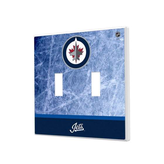 Winnipeg Jets Ice Wordmark Hidden-Screw Light Switch Plate-2