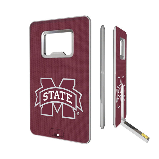 Mississippi State Bulldogs Solid Credit Card USB Drive with Bottle Opener 16GB-0
