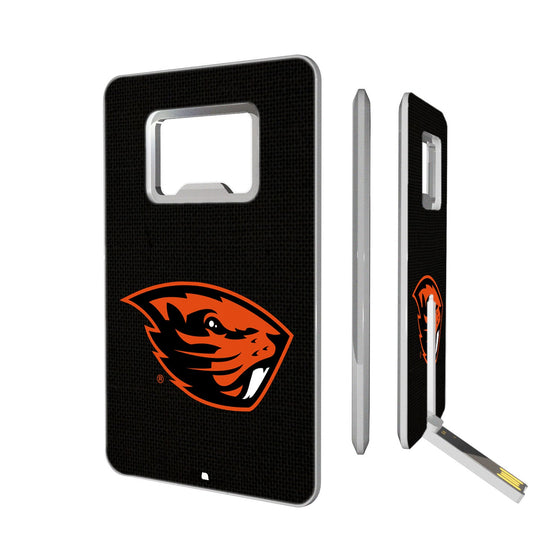 Oregon State Beavers Solid Credit Card USB Drive with Bottle Opener 16GB-0
