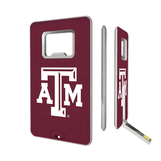 Texas A&M Aggies Solid Credit Card USB Drive with Bottle Opener 16GB-0