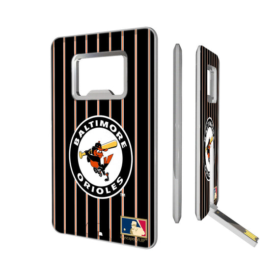 Baltimore Orioles 1966-1969 - Cooperstown Collection Pinstripe Credit Card USB Drive with Bottle Opener 16GB - 757 Sports Collectibles
