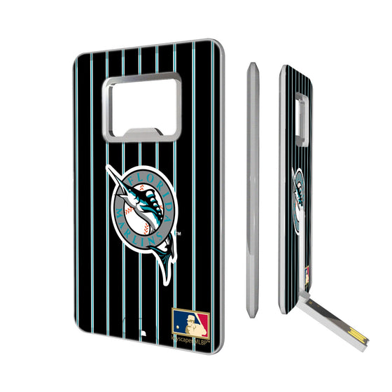 Miami Marlins 1993-2011 - Cooperstown Collection Pinstripe Credit Card USB Drive with Bottle Opener 16GB - 757 Sports Collectibles