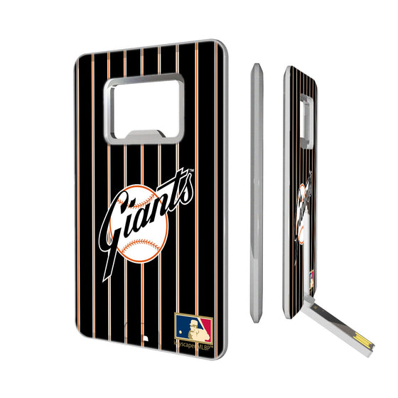 San Francisco Giants 1958-1967 - Cooperstown Collection Pinstripe Credit Card USB Drive with Bottle Opener 16GB - 757 Sports Collectibles