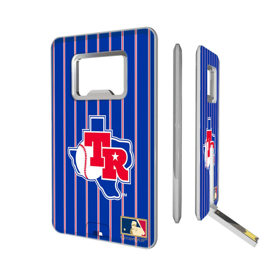 Texas Rangers 1981-1983 - Cooperstown Collection Pinstripe Credit Card USB Drive with Bottle Opener 16GB - 757 Sports Collectibles