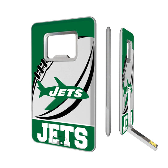 New York Jets 1963 Historic Collection Passtime Credit Card USB Drive with Bottle Opener 32GB - 757 Sports Collectibles