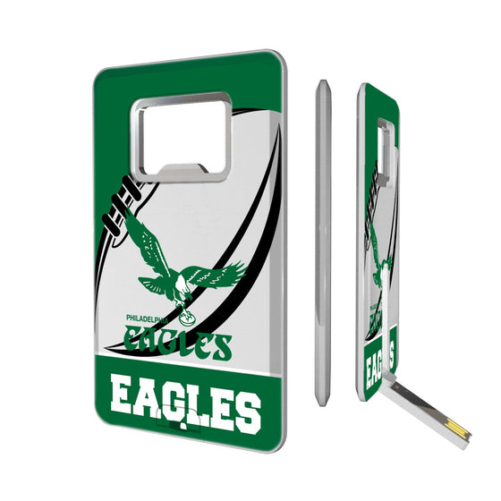 Philadelphia Eagles 1973-1995 Historic Collection Passtime Credit Card USB Drive with Bottle Opener 32GB - 757 Sports Collectibles