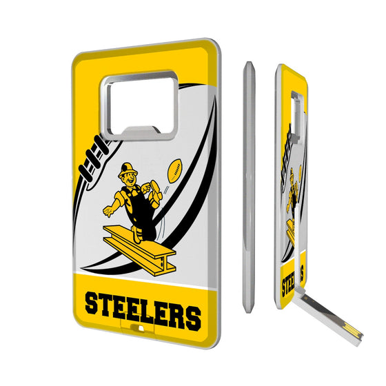 Pittsburgh Steelers 1961 Historic Collection Passtime Credit Card USB Drive with Bottle Opener 32GB - 757 Sports Collectibles