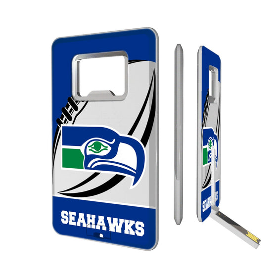 Seattle Seahawks Passtime Credit Card USB Drive with Bottle Opener 32GB - 757 Sports Collectibles