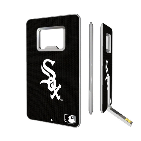 Chicago White Sox White Sox Solid Credit Card USB Drive with Bottle Opener 16GB - 757 Sports Collectibles
