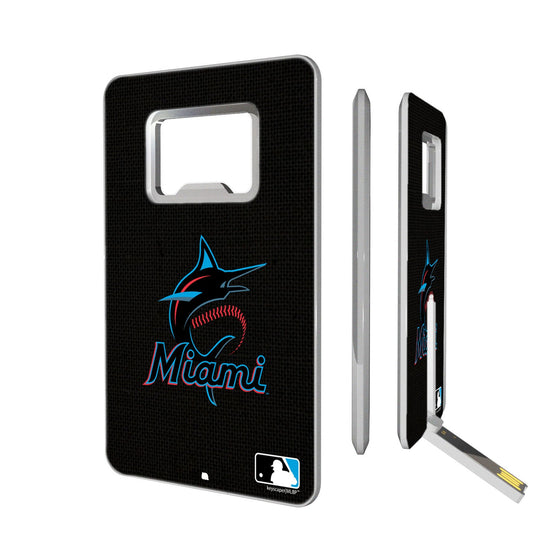 Miami Marlins Marlins Solid Credit Card USB Drive with Bottle Opener 16GB - 757 Sports Collectibles