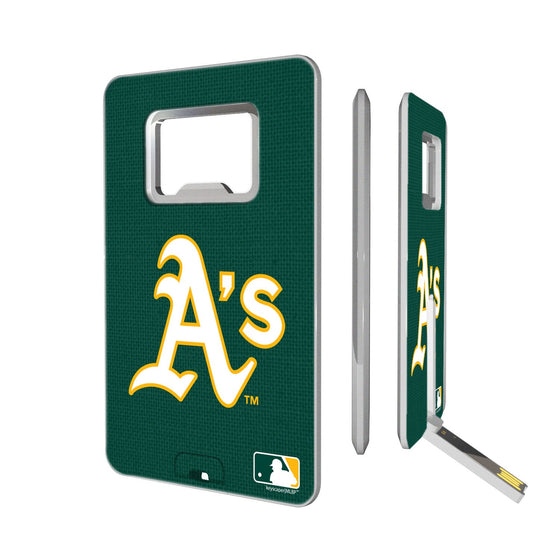 Oakland Athletics Athletics Solid Credit Card USB Drive with Bottle Opener 16GB - 757 Sports Collectibles