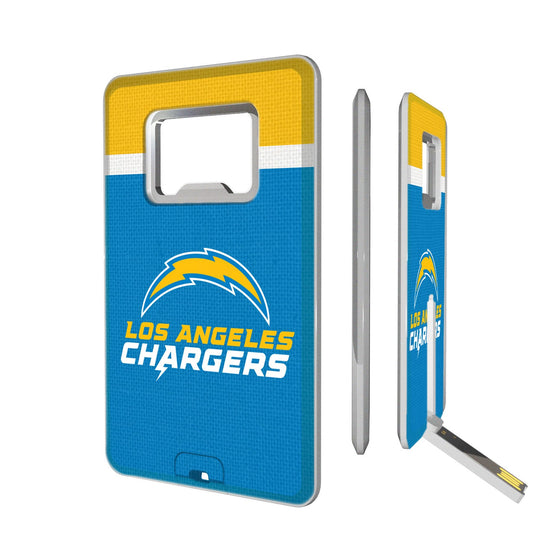 Los Angeles Chargers Stripe Credit Card USB Drive with Bottle Opener 16GB - 757 Sports Collectibles