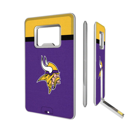 Minnesota Vikings Stripe Credit Card USB Drive with Bottle Opener 16GB - 757 Sports Collectibles